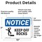 Signmission Keep Off Rocks Sign With Symbol, 10 in W x Rectangle, Vinyl Decal OS-2PACK-NS-D-710-L-13828 - alternate 4